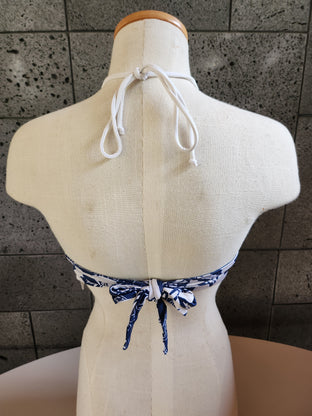 Loco Boutique Nostalgia Flowers Reversible Halter Crop Top