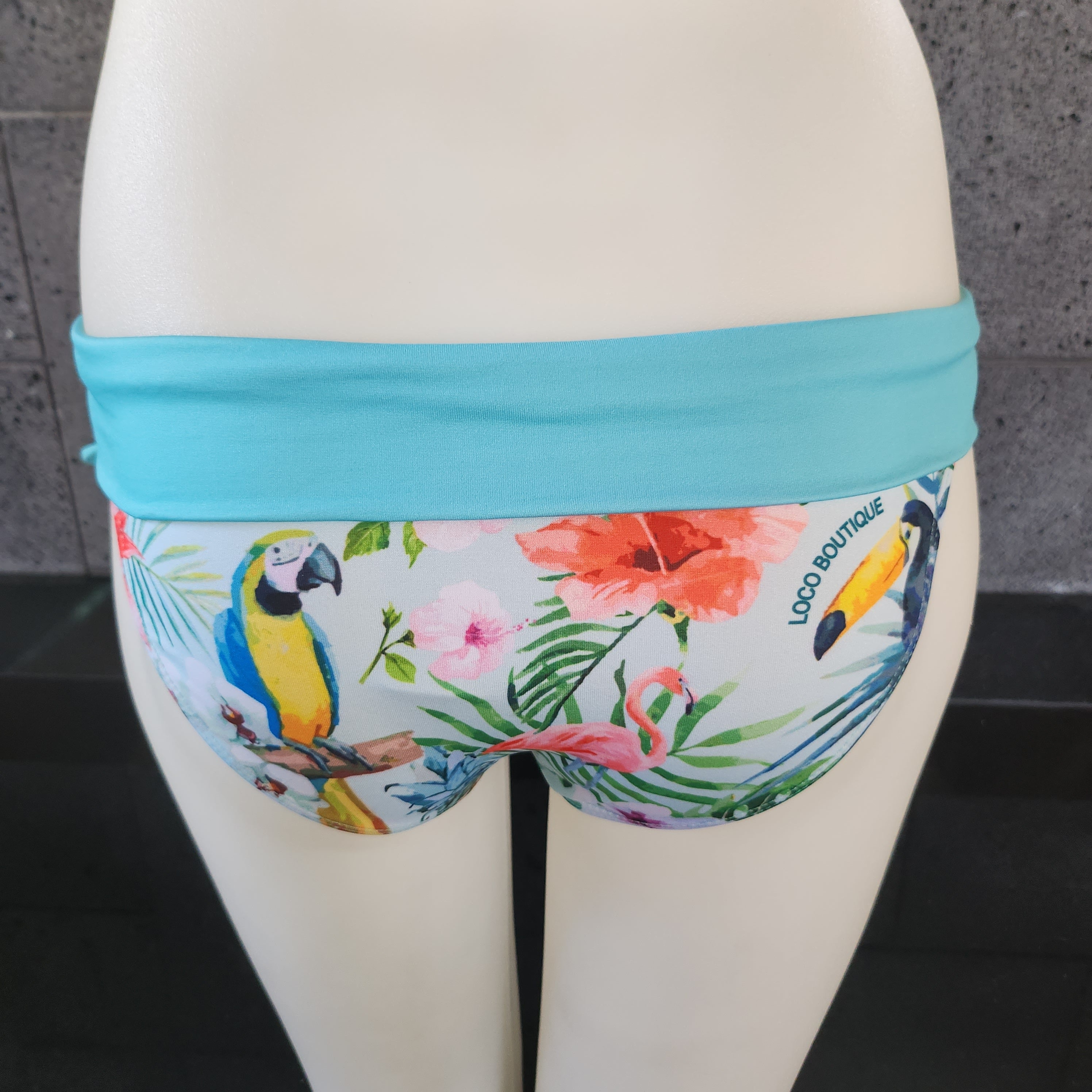 Loco Boutique Woman's Tropical Bird Folded Over Bikini Bottom