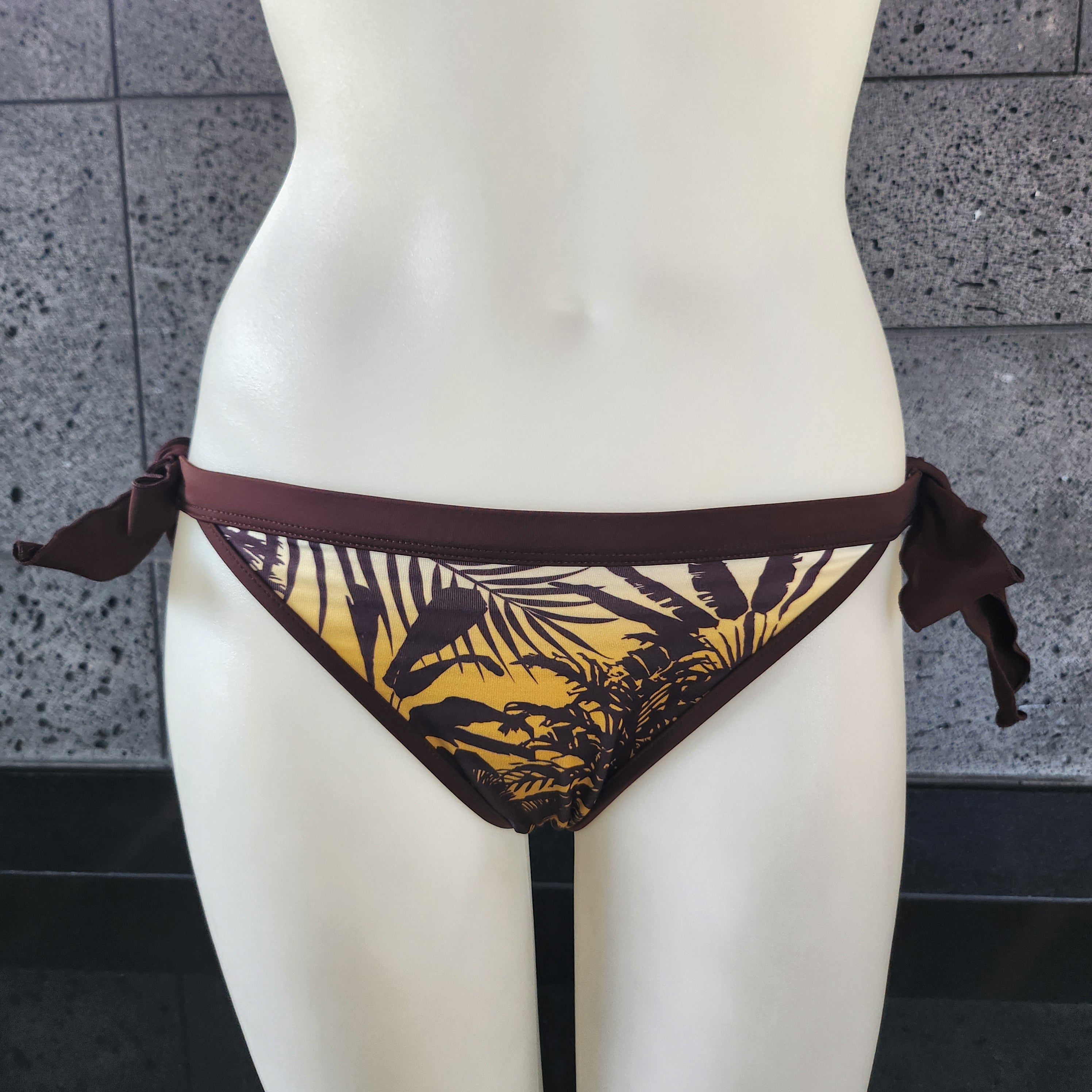 Loco Boutique Shadow Stripe Reversible Banded Waist Bikini Bottom