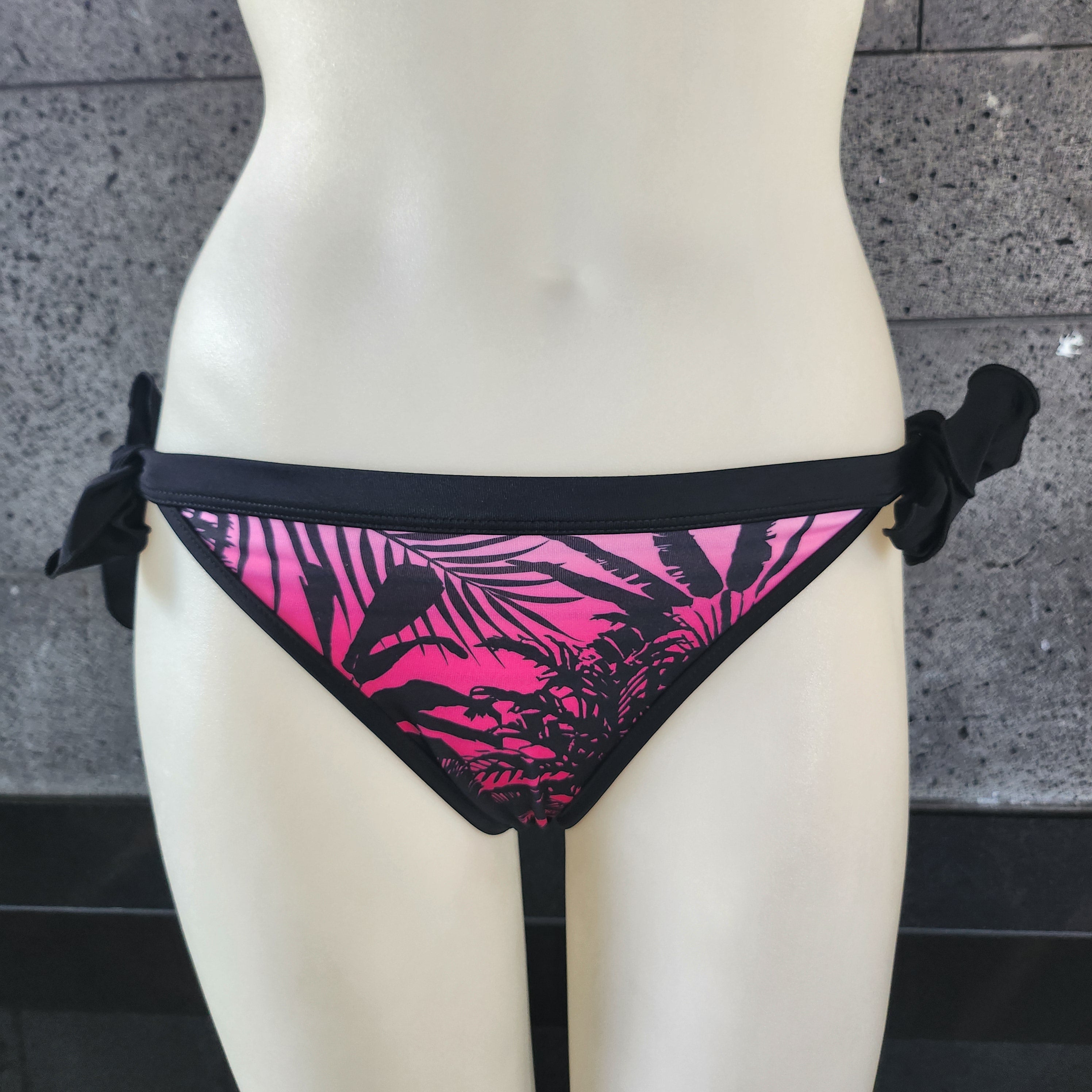 Loco Boutique Shadow Stripe Reversible Banded Waist Bikini Bottom