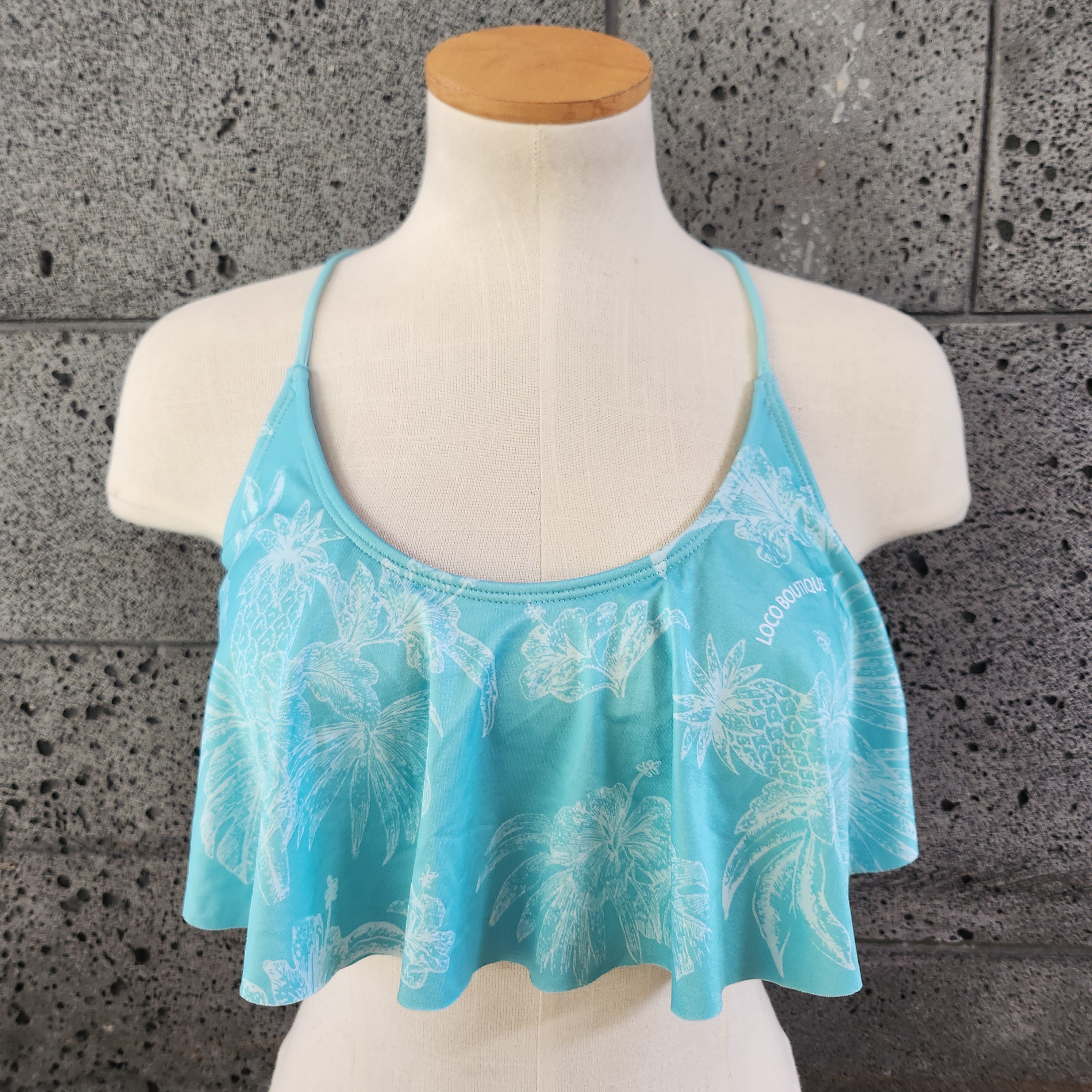 Loco Boutique Lagoon Flounce Crop Top