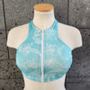 Loco Boutique Lagoon Zip Front Crop Halter - MINT / S