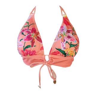 Loco Boutique Woman's Tropical Orchid Keyhole Front Banded Chest Bikini Top - Loco Boutique