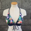 Pine and Flower Keyhole Front Banded Chest - NAVY / XS