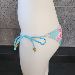 Loco Boutique Woman's Tropical Orchid Cinched Back Side Ties Bikini Bottom - Loco Boutique