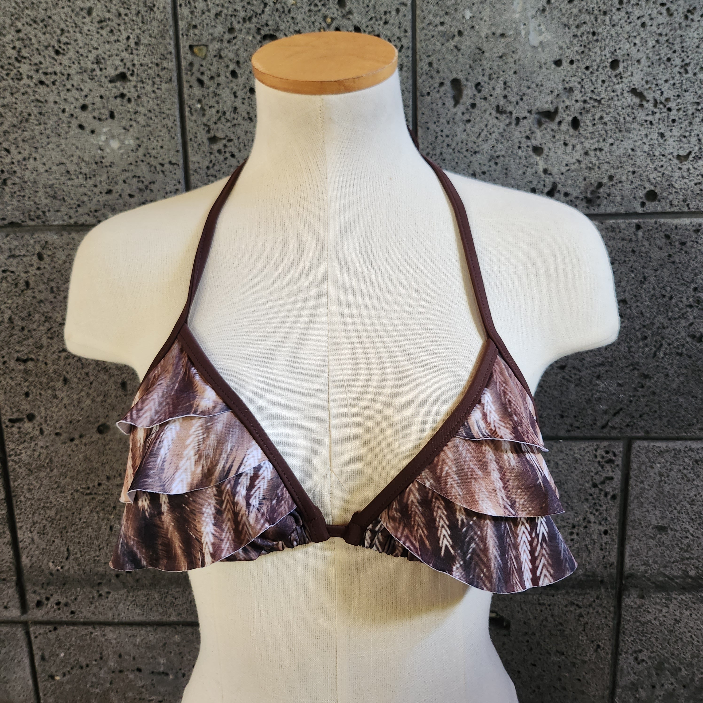 Loco Boutique Feather Sliding Ruffle Layer Triangle