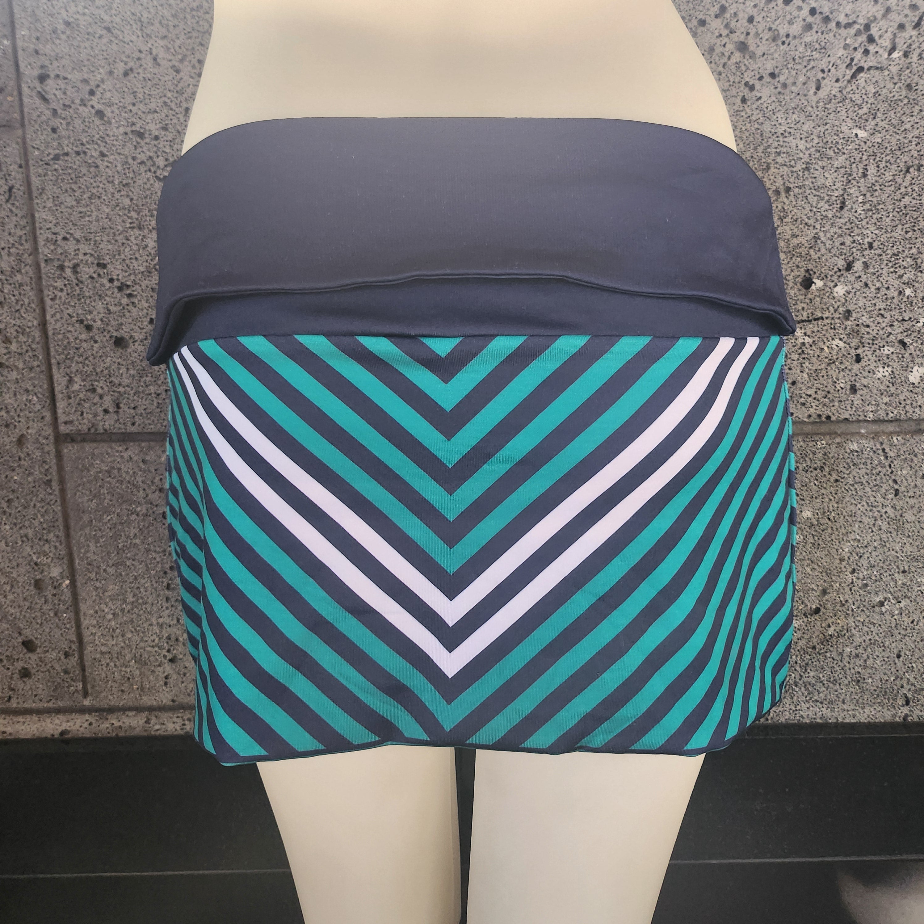 Loco Boutique Striped Chevron Reversible Skirt