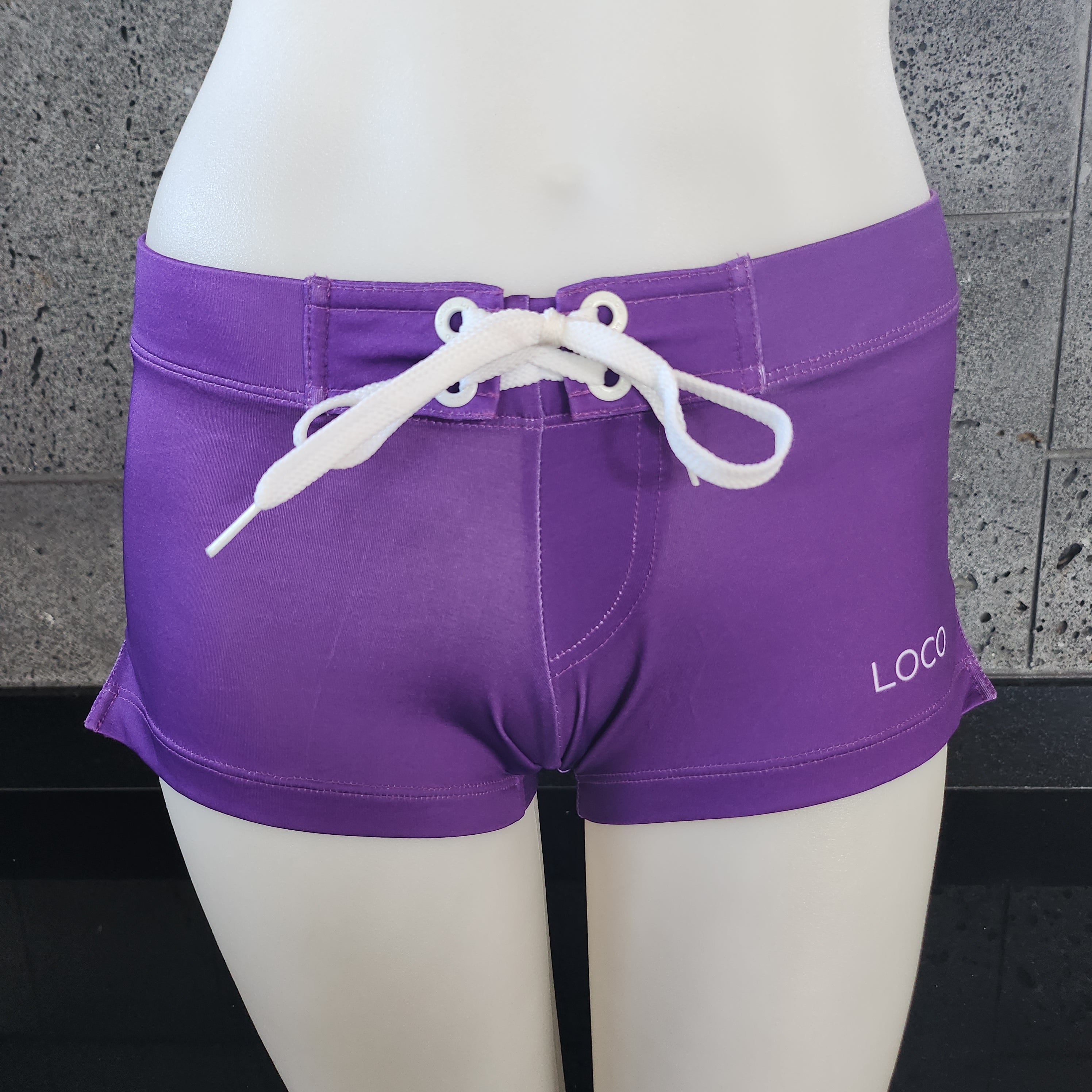 Loco Boutique Solid Logo Fitted Shorts