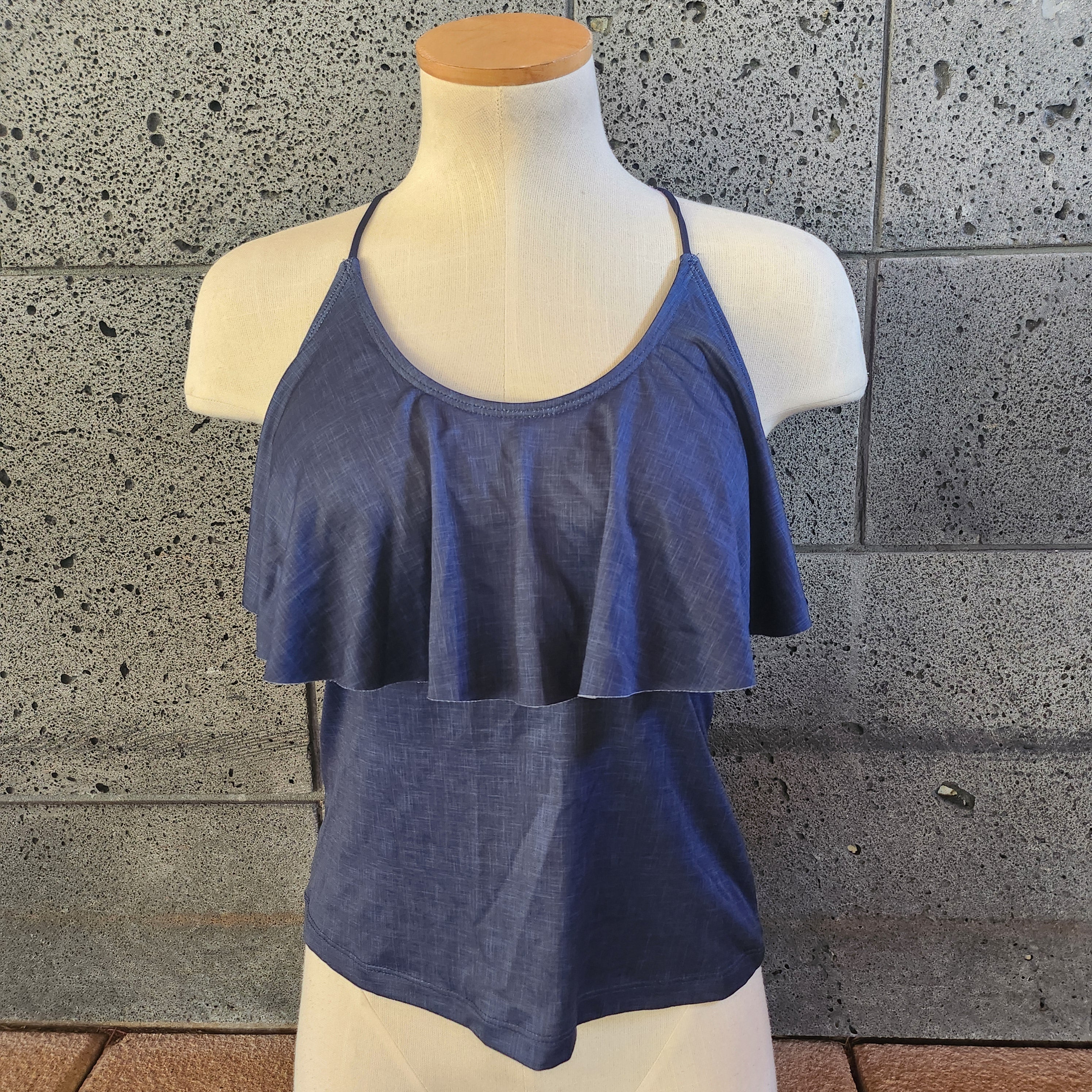 Loco Boutique Linen Flounce Front Tankini