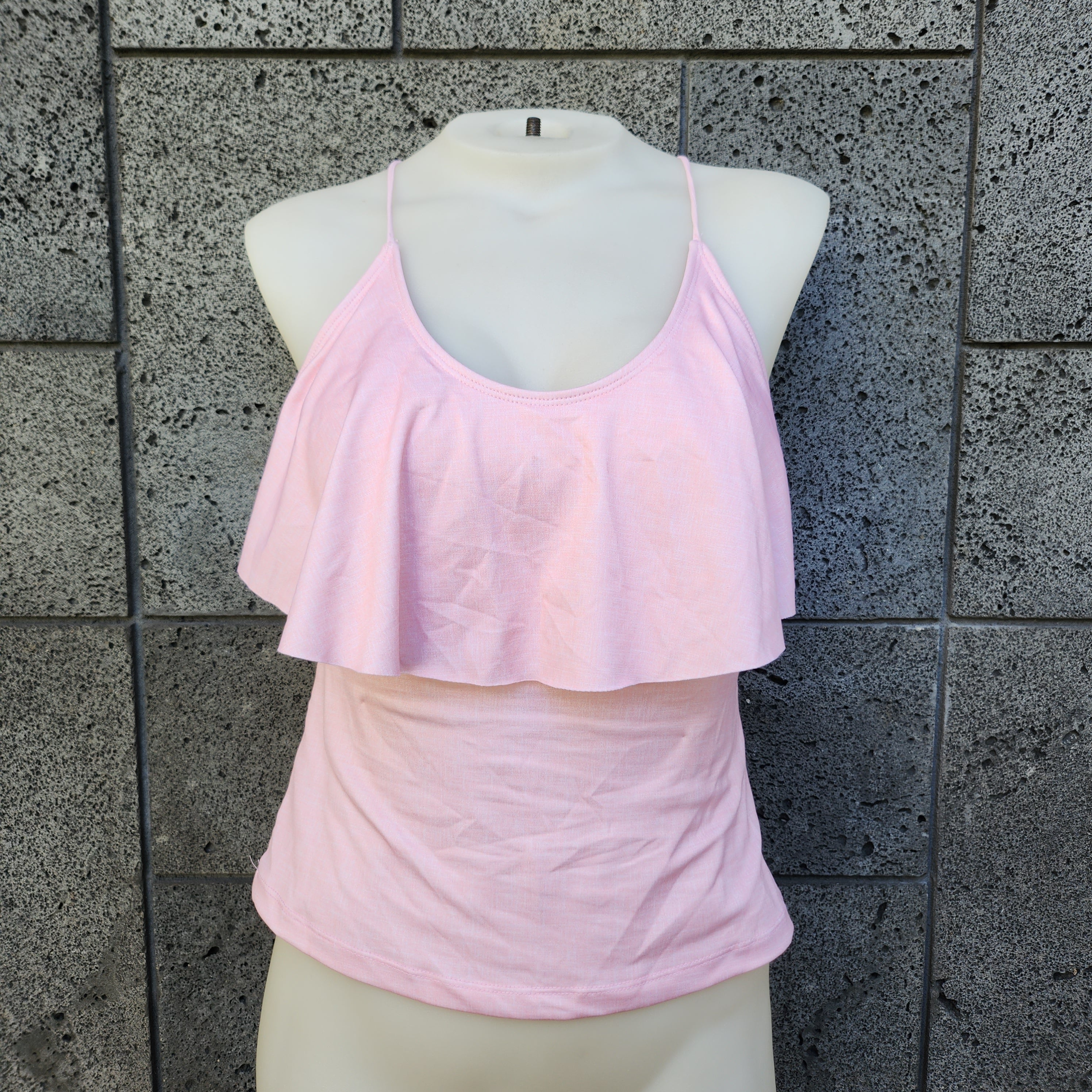 Loco Boutique Linen Flounce Front Tankini