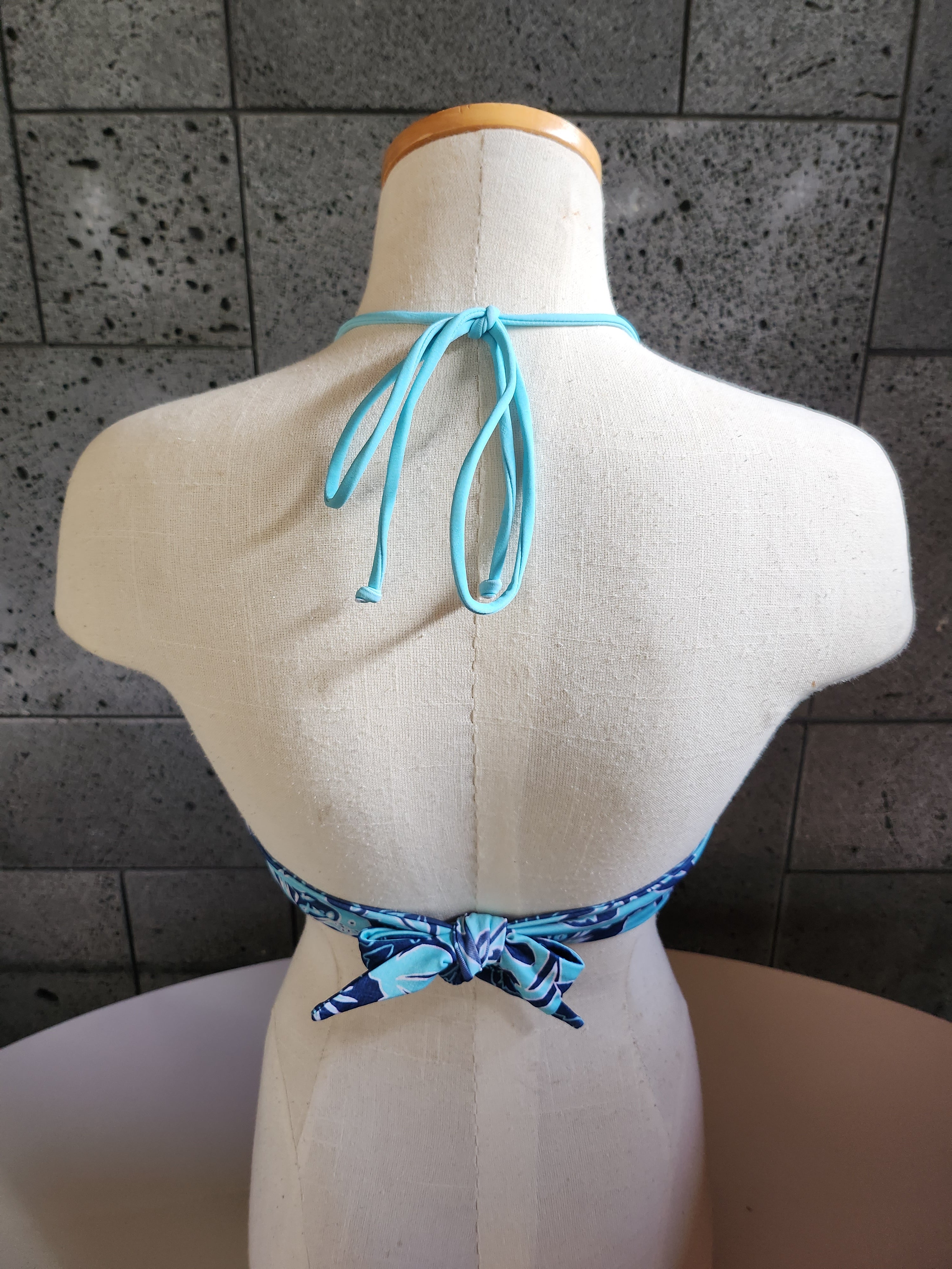 Loco Boutique Nostalgia Flowers Reversible Halter Crop Top
