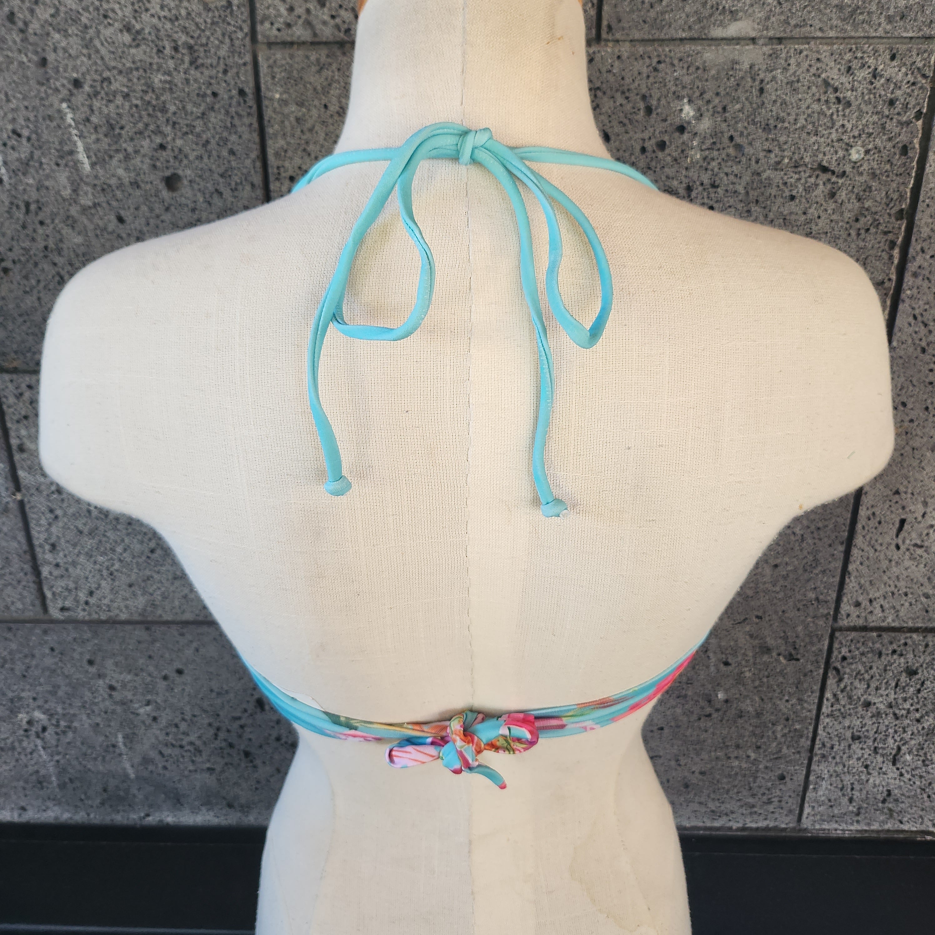 Loco Boutique Woman's Tropical Orchid Twisted Bandeau Bikini Top