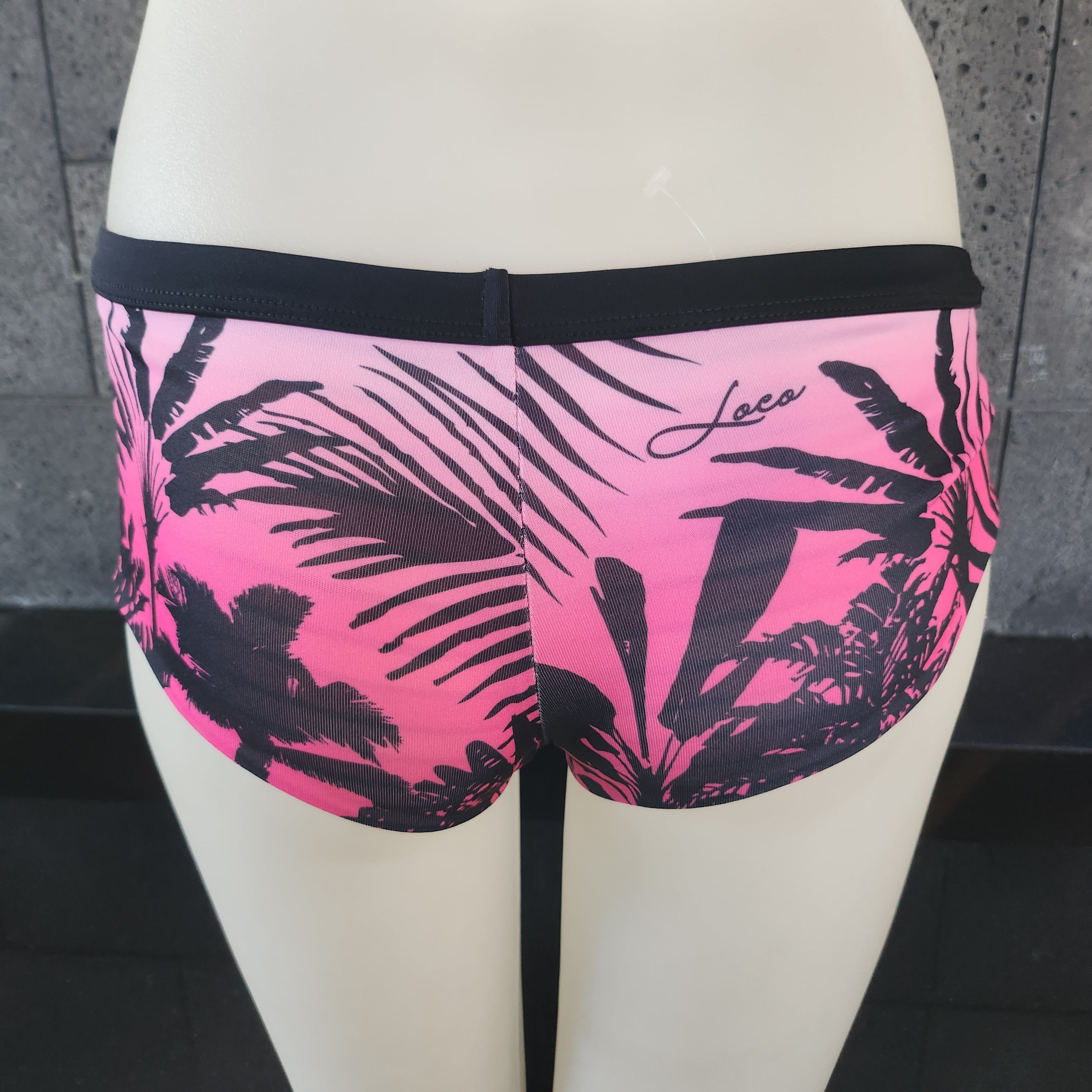 Loco Boutique Shadow Stripe Reversible Boyshort Swim Bottom