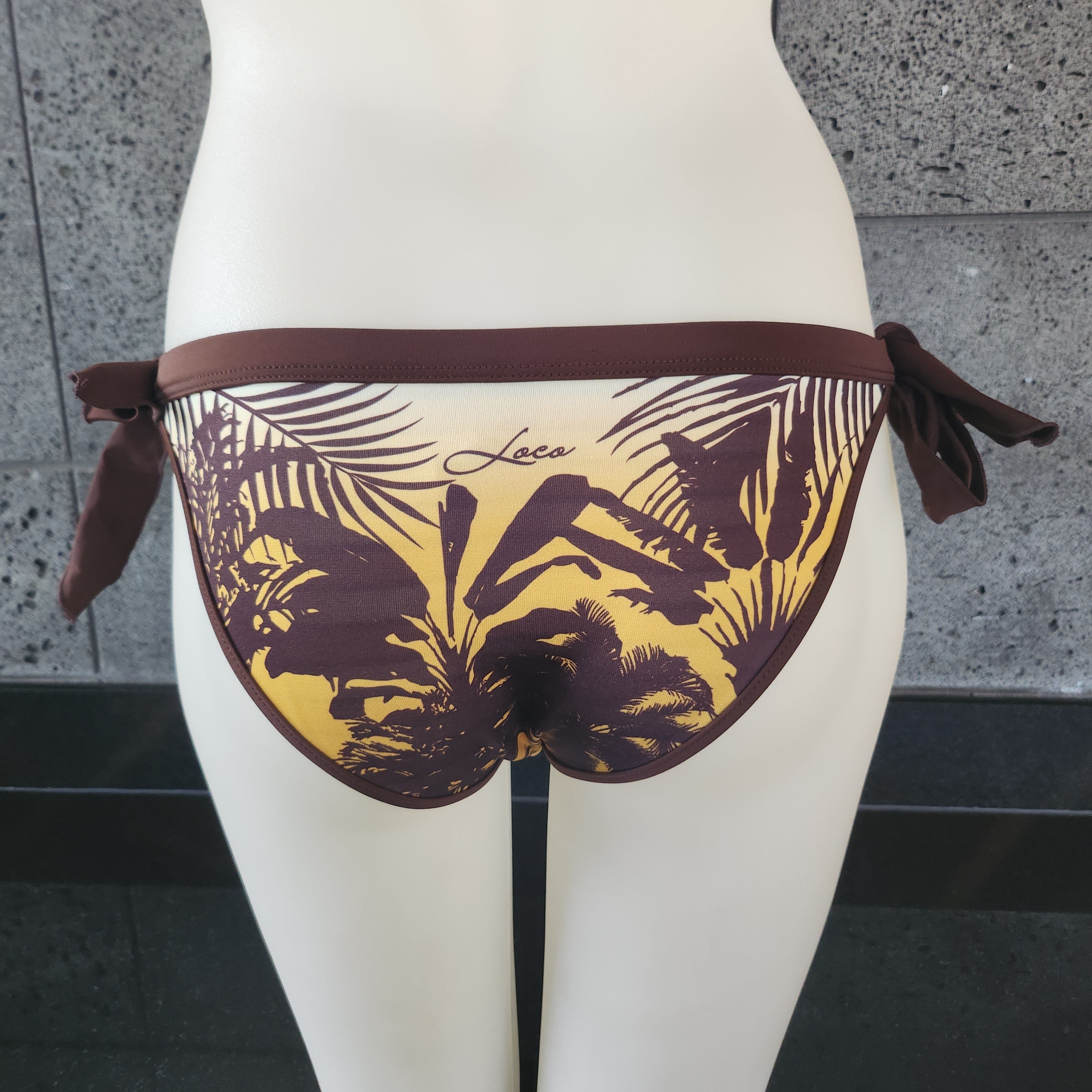 Loco Boutique Shadow Stripe Reversible Banded Waist Bikini Bottom