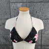 Loco Boutique Lilies Lace Triangle Bikini Top - BLACK / XS