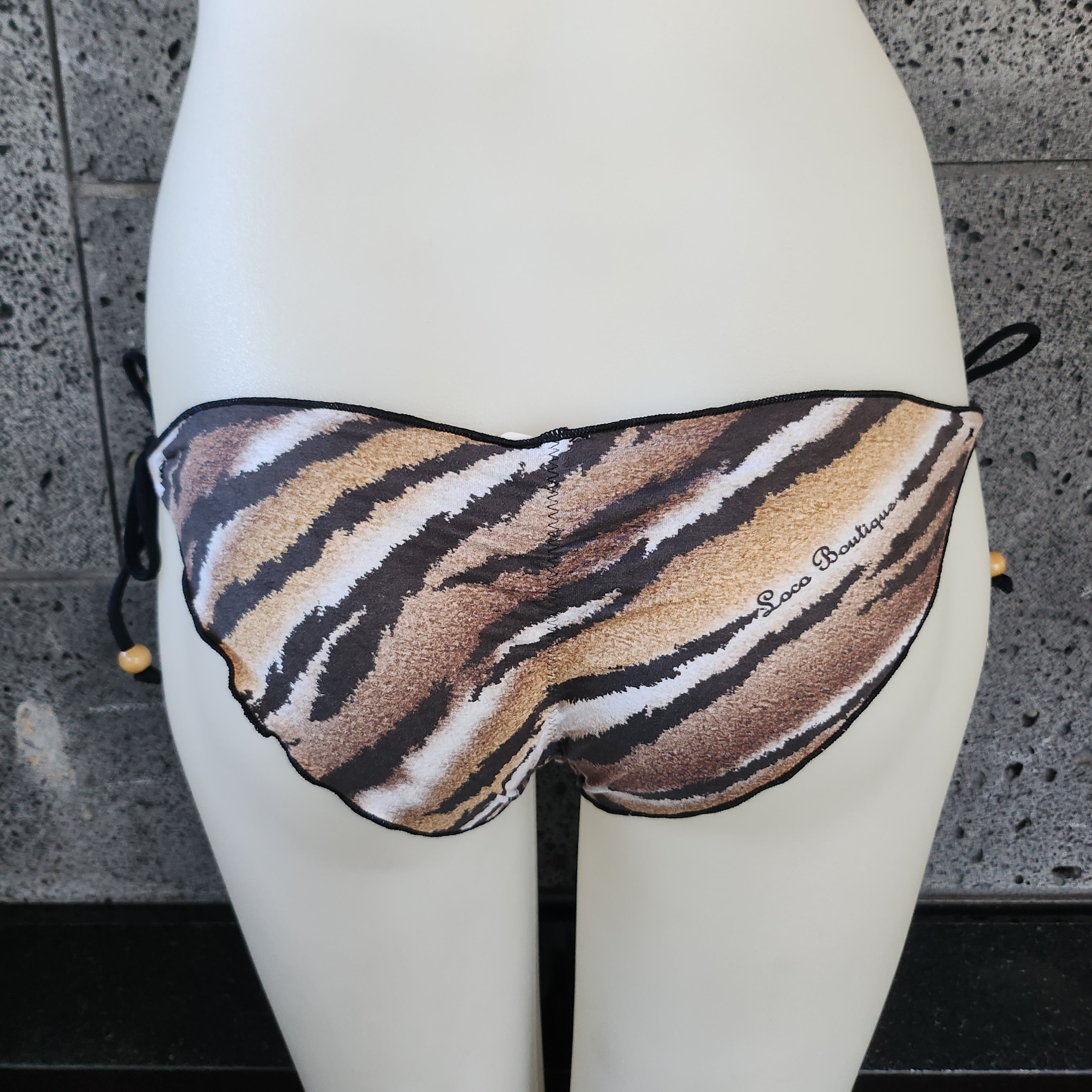 Loco Boutique Tiger Cinched Back Lettuce Edge