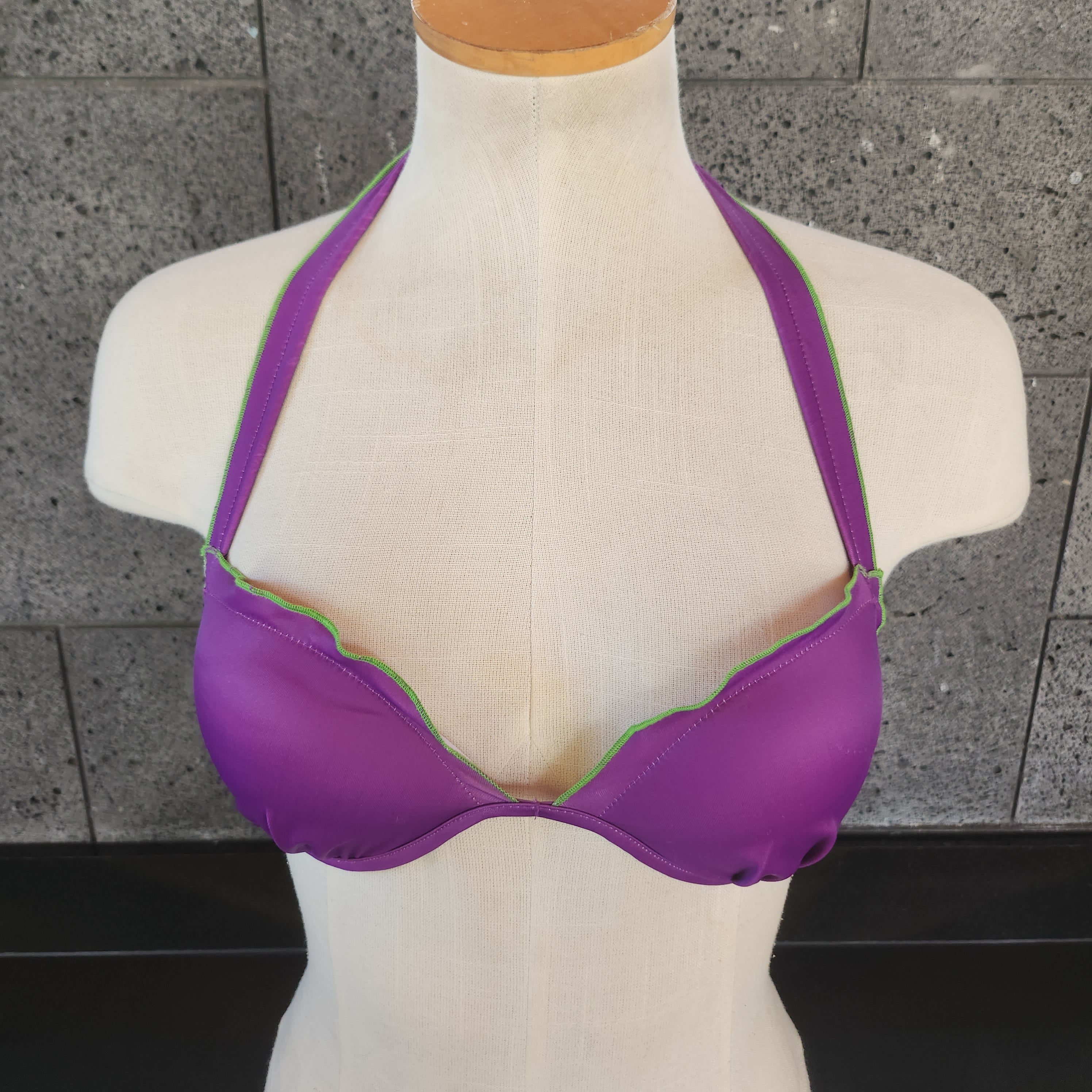 Loco Boutique Purple Push-Up Halter Bikini Top