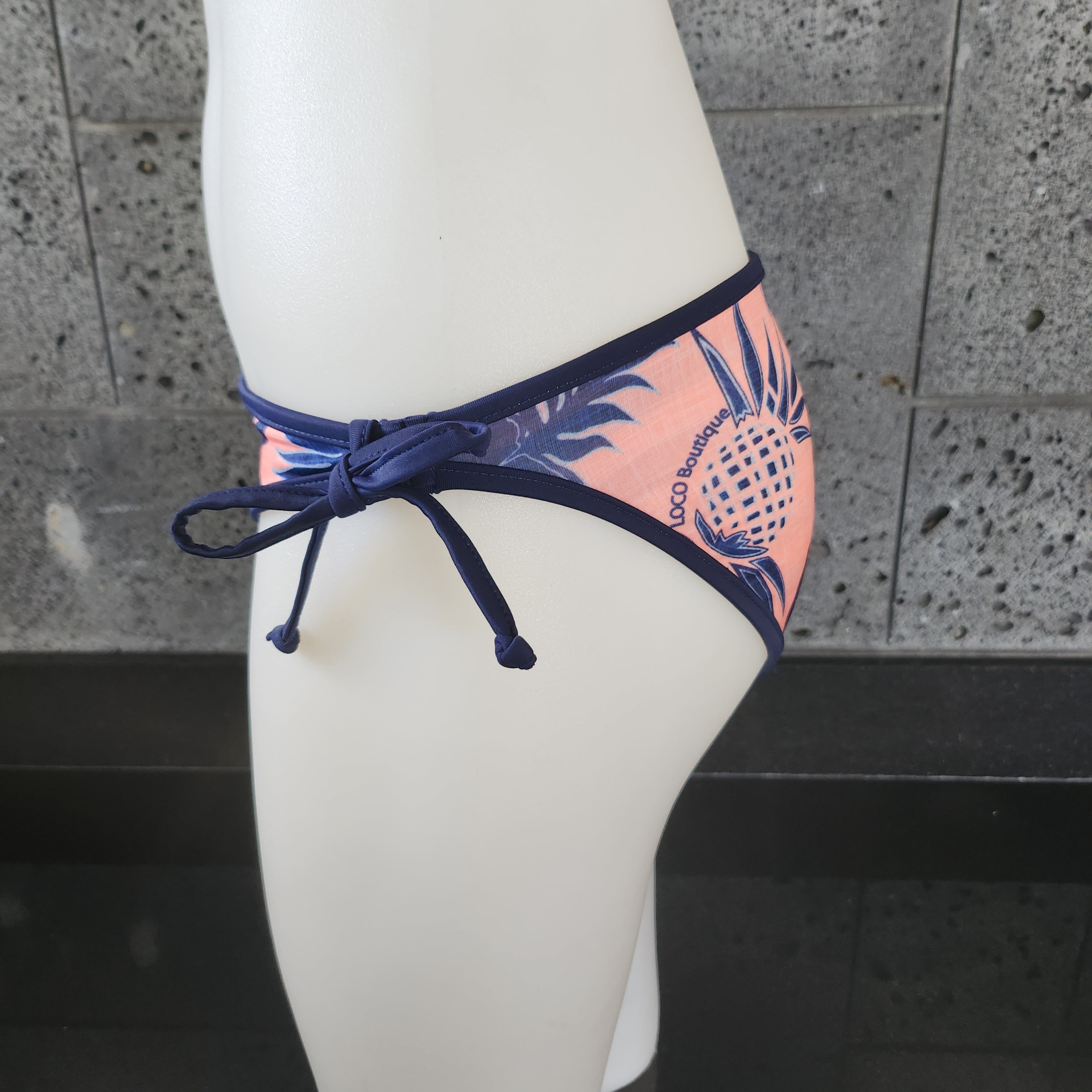 Loco Boutique Thicket Linen Stripe Reversible Bottom Side Ties