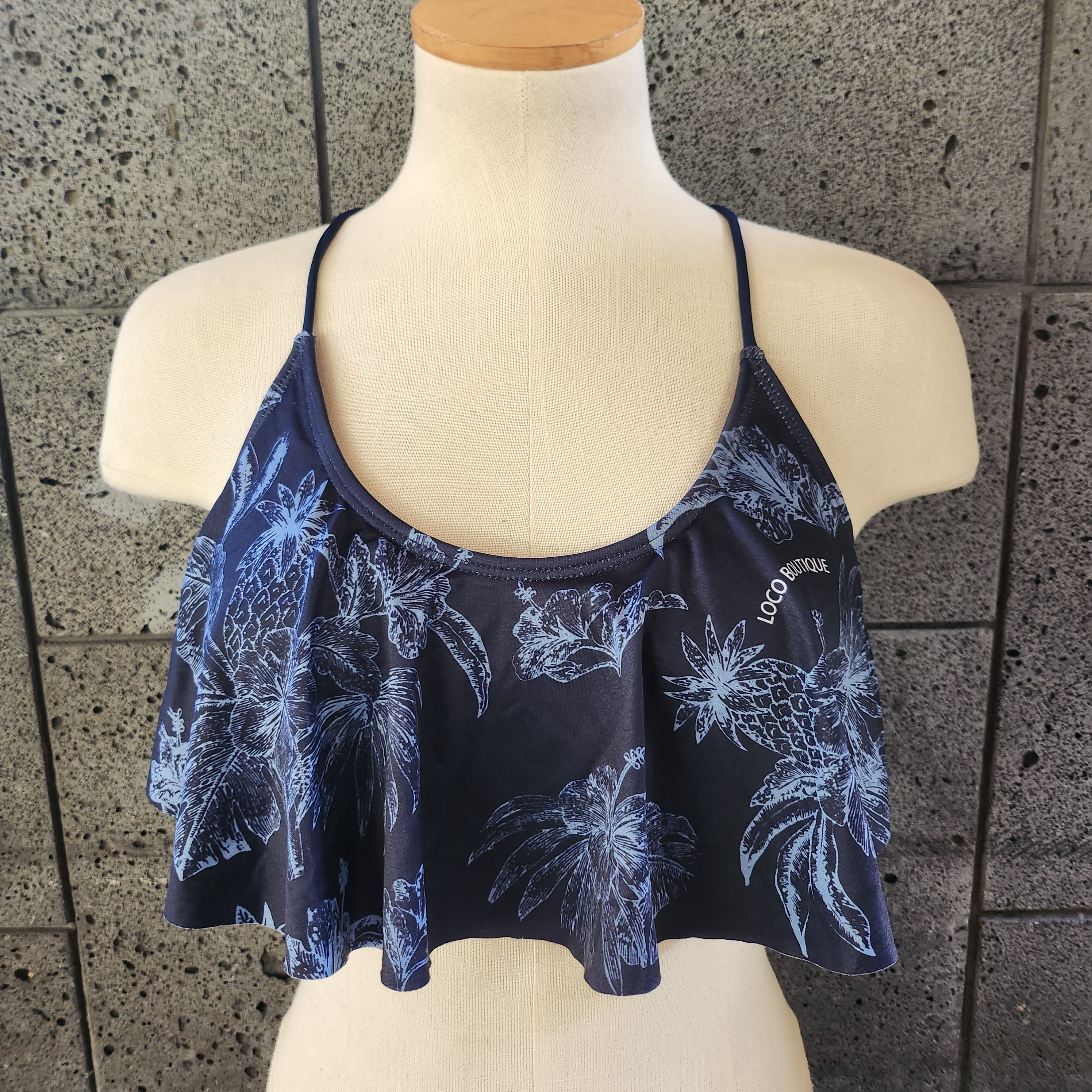 Loco Boutique Lagoon Flounce Crop Top