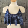 Loco Boutique Lagoon Flounce Crop Top - NAVY / S