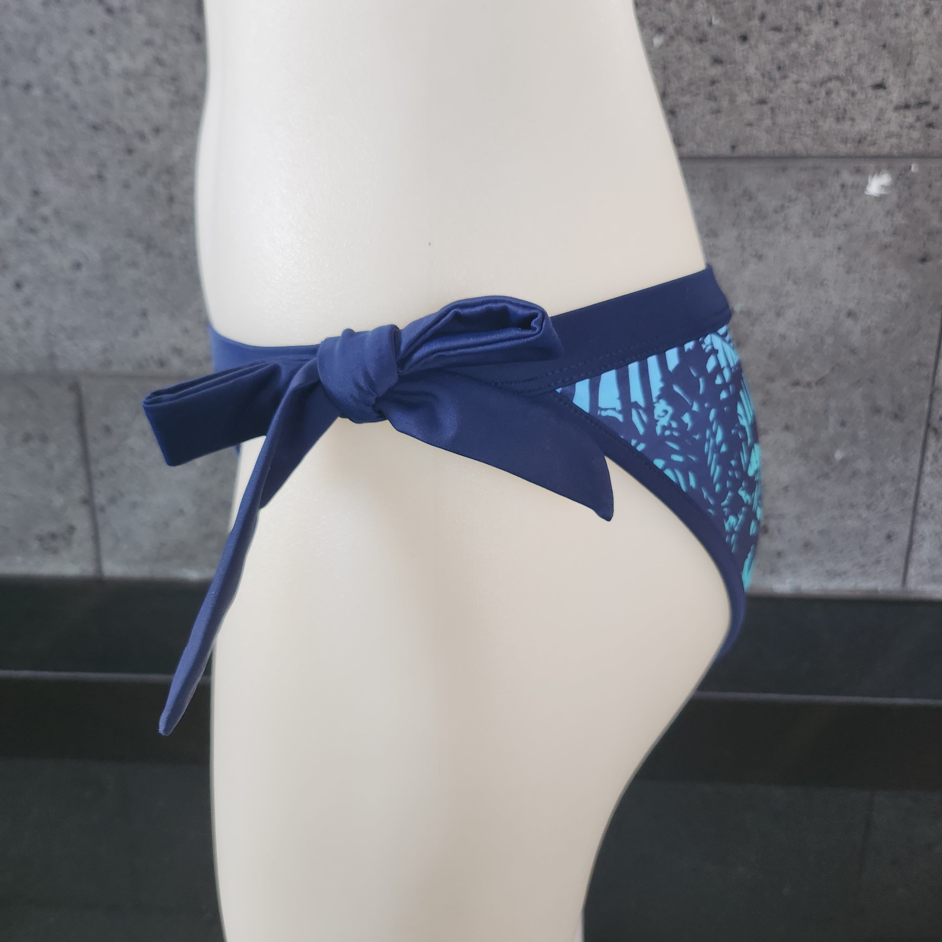 Loco Boutique Shadow Stripe Reversible Banded Waist Bikini Bottom