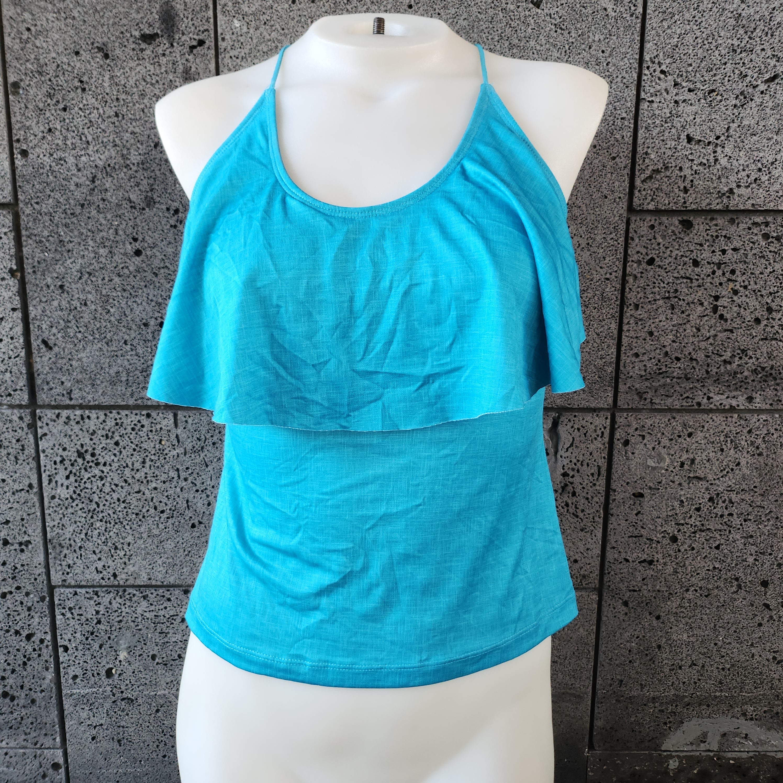 Loco Boutique Linen Flounce Front Tankini